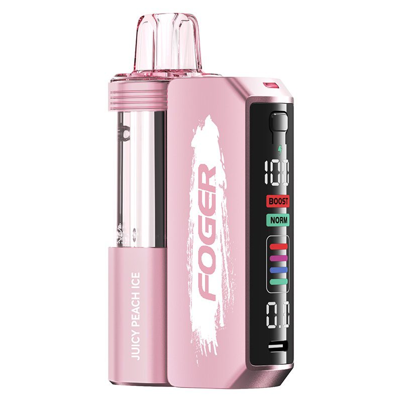 Juicy Peach Ice Foger Switch Pro Pod 30K featuring sweet peach and icy flavors.