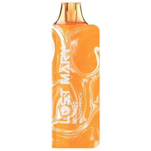 A 5ml Mango Peach Lost Mary MO5000 e-liquid vape by Vape4Less.