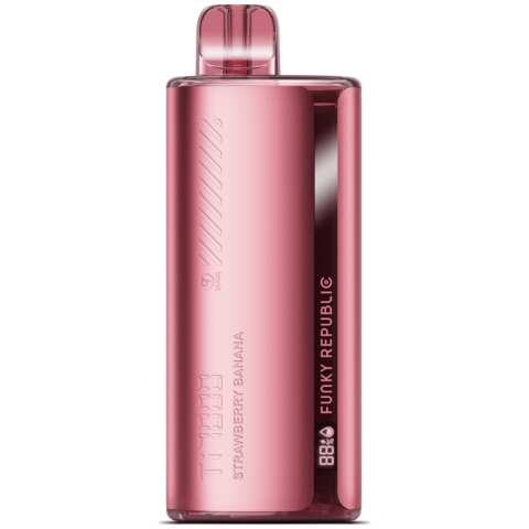 A Strawberry Banana Funky Republic Ti7000 e-liquid vape by Vape4Less.