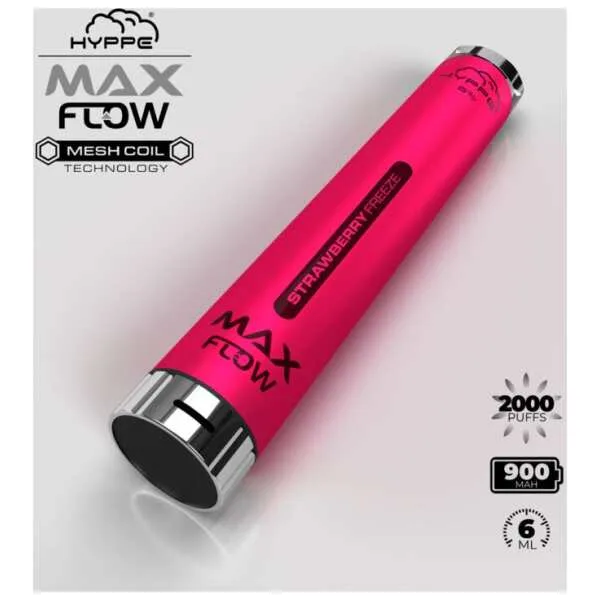 A Strawberry Freeze Hyppe Max Flow strawberry freeze flavor e-liquid by Vape4Less.