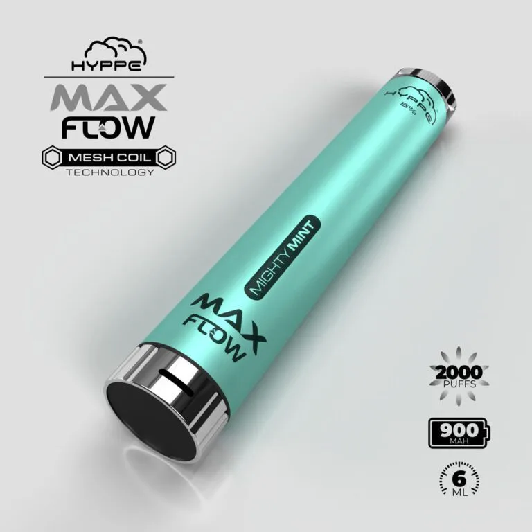 A Mighty Mint Hyppe Max Flow mighty mint flavor e-liquid by Vape4Less.