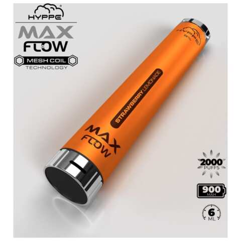 A Strawberry Lemonade Hyppe Max Flow strawberry lemonade flavor e-liquid by Vape4Less.