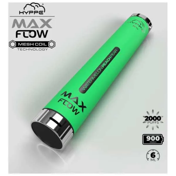 A Watermelon Peach Pear Hyppe Max Flow watermelon peach pear flavor e-liquid by Vape4Less.