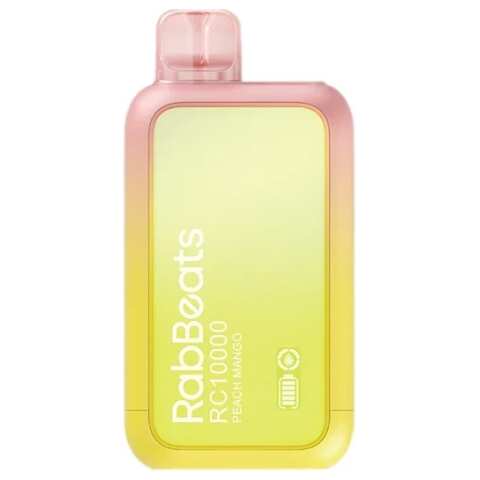 A 18ml Peach Mango RabBeats RC10000 e-liquid vape by Vape4Less.