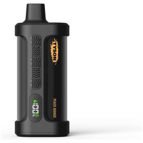 A 14ml Peach Mango Tyson Iron Mike 15000 by Vape4Less.