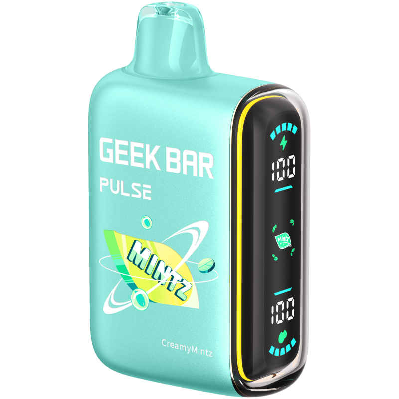 Creamy Mintz Geek Bar Pulse featuring the refreshing flavor of mint with a creamy finish.