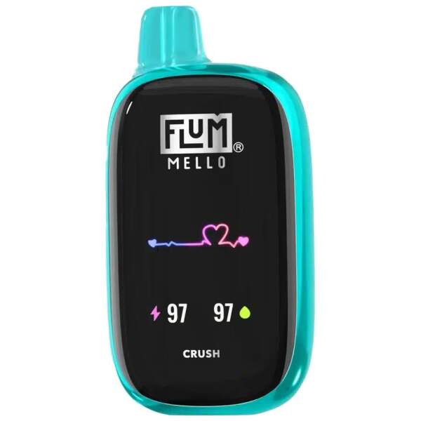 Crush Flum Mello 20K Valentine's Day Edition featuring juicy fruits, sweet peach, and sour gummy flavors.
