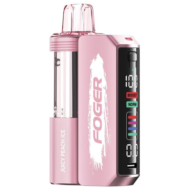 Juicy Peach Ice Foger Switch Pro Pod 30K featuring sweet peach and icy flavors.