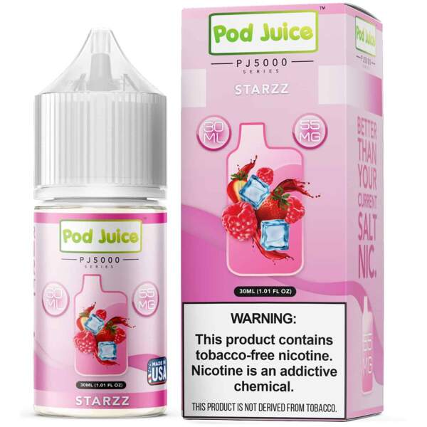 Starzz Pod Juice 30mL bottle featuring a sweet and fruity flavor blend for a satisfying vape.