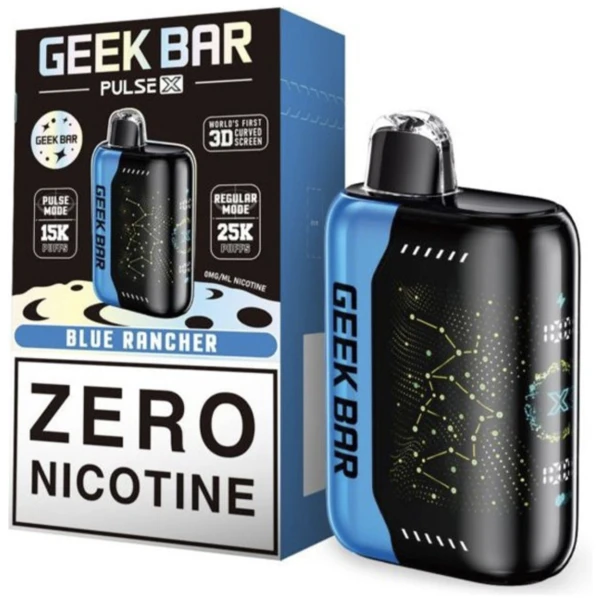 Blue Rancher Geek Bar Pulse X 25K Zero Nicotine – Blue Raspberry Candy Vape