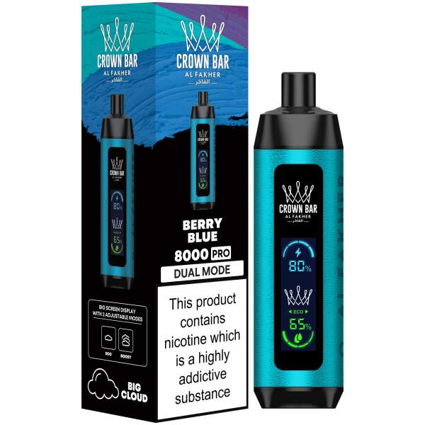 Berry Blue Al Fakher Crown Bar 8000 Pro – Fresh Berries with a Cool Blue Twist