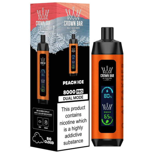 Peach Ice Al Fakher Crown Bar 8000 Pro – Peach Mint Vape