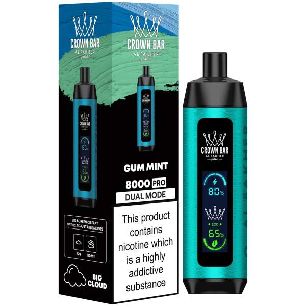 Gum Mint Al Fakher Crown Bar 8000 Pro – Mint Bubble Gum Vape
