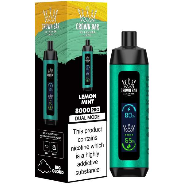 Lemon Mint Crown Bar 8000 Pro – Zesty & Refreshing Vape