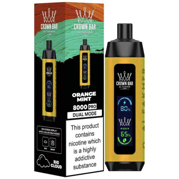 Orange Mint Al Fakher Crown Bar 8000 Pro – Citrus & Refreshing Vape