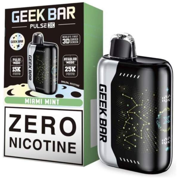 Miami Mint Geek Bar Pulse X 25K Zero Nicotine – Icy Cool Mint Vape