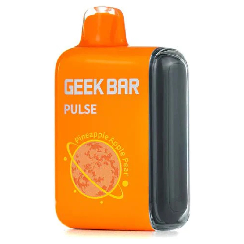 Pineapple Apple Pear Geek Bar Pulse combines refreshing trio of tropical pineapple, crisp apple, and mellow pear. —up to 15,000 puffs of fruity delight.