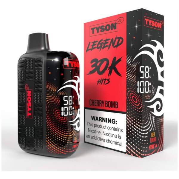 Cherry Bomb Tyson 2.0 Legend 30K disposable vape 30000 puffs bold explosive cherry flavor non-menthol