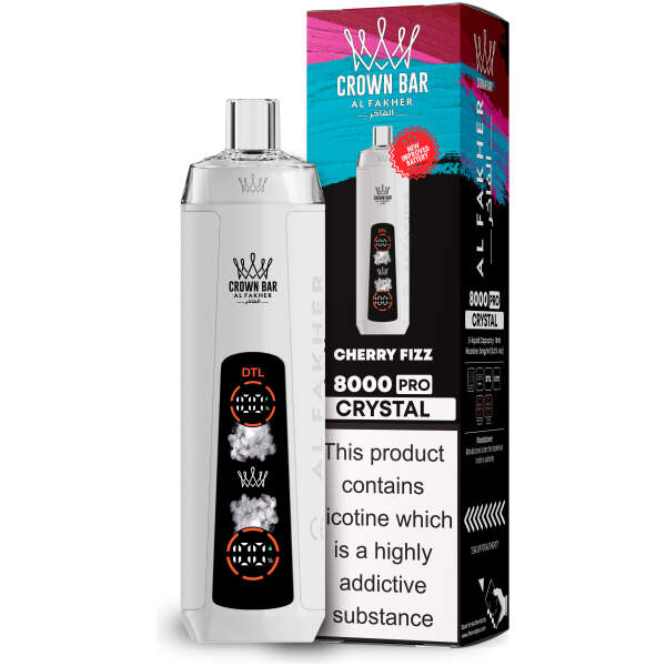 Cherry Fizz Al Fakher Crown Bar 8000 Pro disposable vape 8000 puffs fizzy cherry soda shisha flavor
