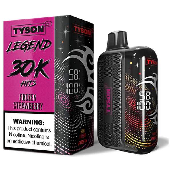 Frozen Strawberry Tyson 2.0 Legend 30K disposable vape 30000 puffs sweet ripe strawberry menthol icy flavor