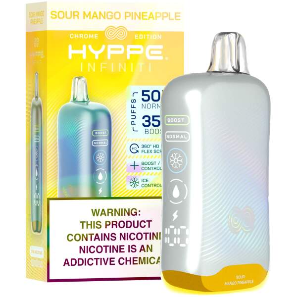 Sour Mango Pineapple Hyppe Infiniti 50K disposable vape 50000 puffs sour tropical mango pineapple flavor