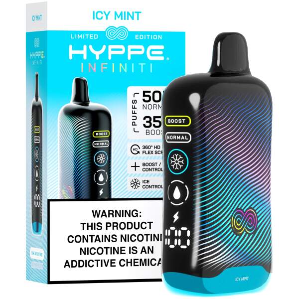 Icy Mint Hyppe Infiniti 50K disposable vape 50000 puffs maximum menthol clean mint flavor