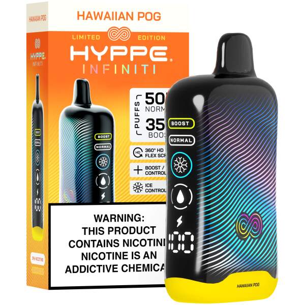 Hawaiian POG Hyppe Infiniti 50K disposable vape 50000 puffs passion fruit orange guava flavor
