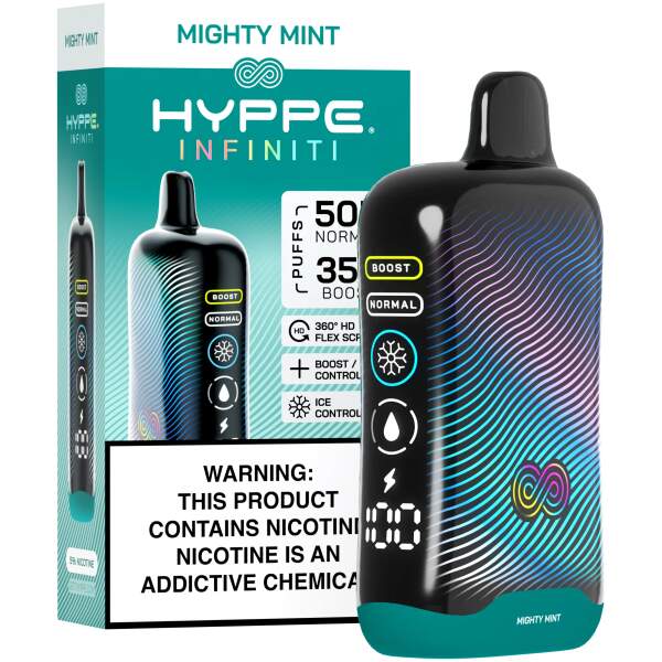 Mighty Mint Hyppe Infiniti 50K disposable vape 50000 puffs pure mint menthol flavor