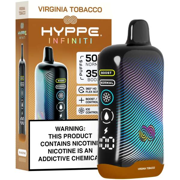 Virginia Tobacco Hyppe Infiniti 50K disposable vape 50000 puffs classic tobacco flavor