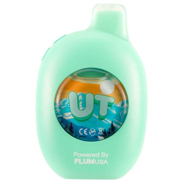 Miami Mint UT 50K disposable vape with mint leaves and cool blue design featuring smart screen display.