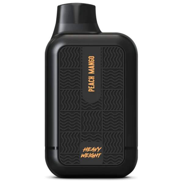 Peach Mango Tyson 2.0 Heavy Weight disposable vape with peach and mango fruit design and bright tropical colors.