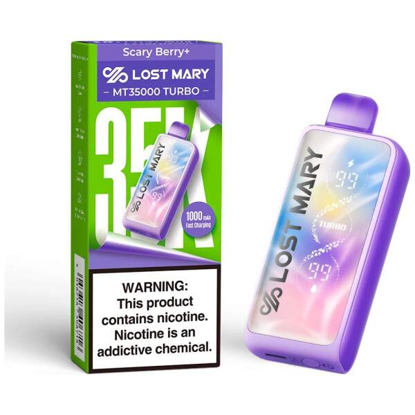 Scary Berry Lost Mary MT35000 Turbo disposable vape 35000 puffs dark berry sweet tart complex flavor