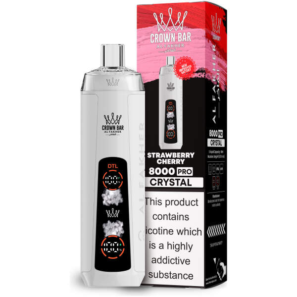 Strawberry Cherry Al Fakher Crown Bar Pro 8000 DTL vape rich red fruit flavor
