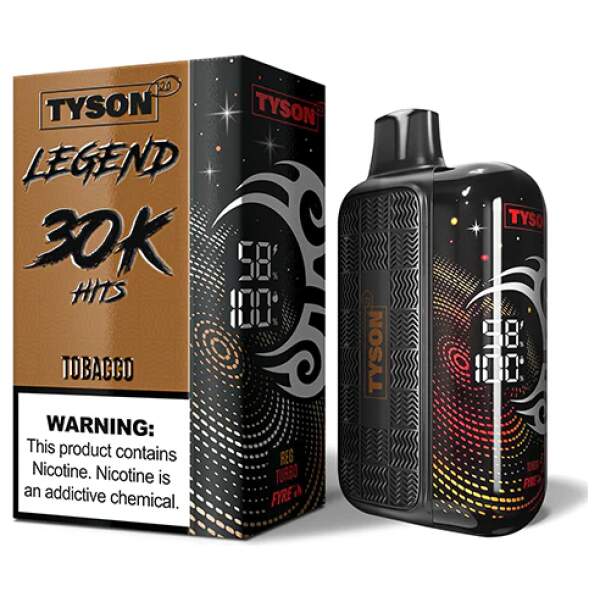 Tobacco Tyson 2.0 Legend 30K disposable vape 30000 puffs classic rich earthy flavor traditional vape