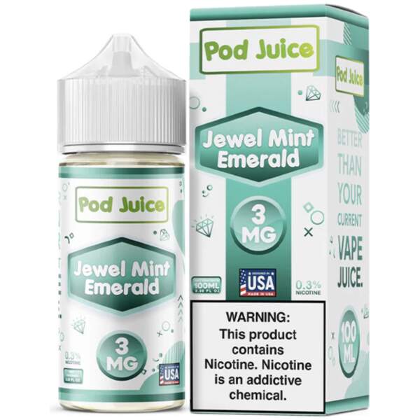 Jewel Mint Emerald Pod Juice sweet mint arctic menthol vape juice salt nic freebase 100ml 30ml bottle