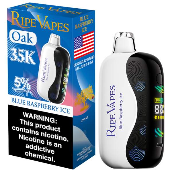 Blue Raspberry Ice Ripe Vapes Oak 35K - Box