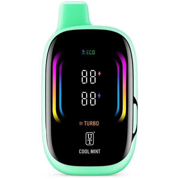 Cool Mint Float Mello Pro 50K disposable vape with icy mint leaf graphics and sleek frosty design.