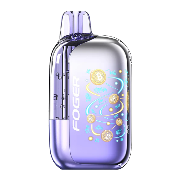 Sour Grape Gush Foger Bit 35K disposable vape with grape and sour candy-themed graphics.