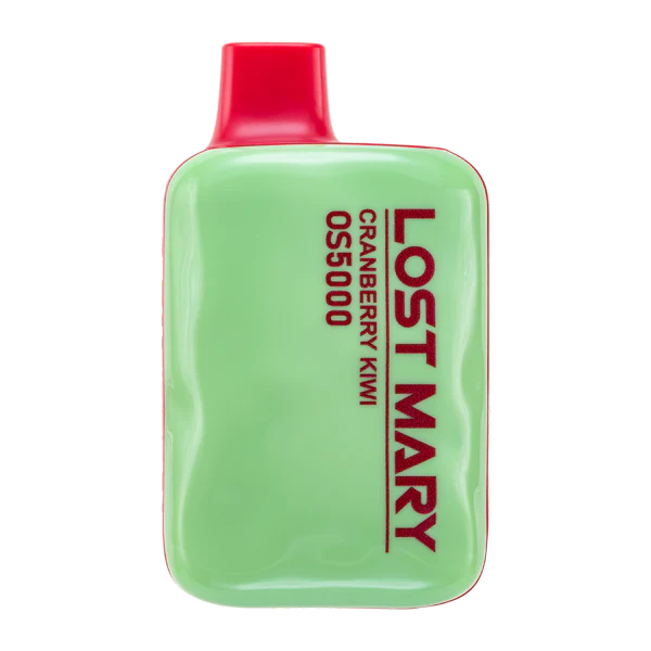 Cranberry Kiwi Lost Mary OS5000 Zero Nic disposable vape with cranberry and kiwi fruit graphics.