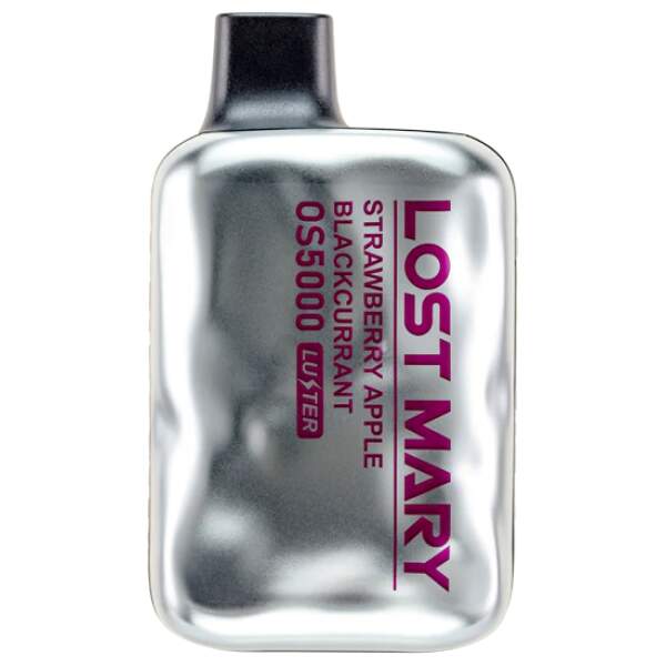 Strawberry Apple Blackcurrant Lost Mary OS5000 Zero Nic disposable vape with mixed berry and apple graphics.