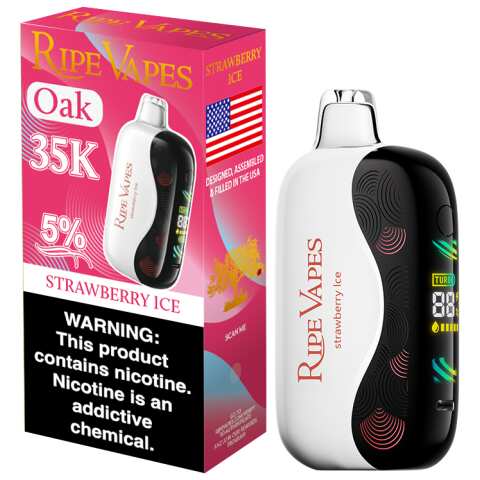 Strawberry Ice Oasis Ripe Vapes Oak 35K - Box