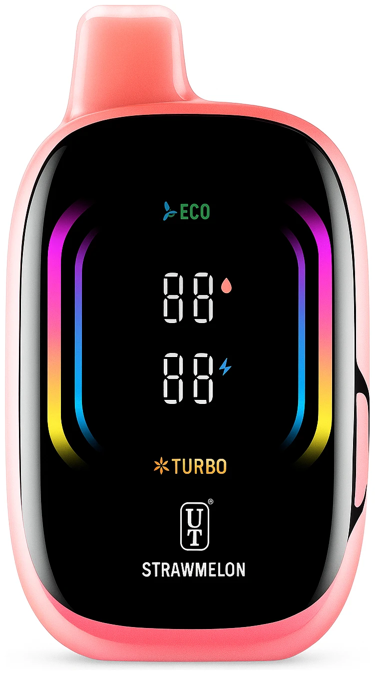 Strawmelon Flum Mello Pro 50K Strawmelon Float Mello Pro 50K disposable vape with strawberry and watermelon artwork on a vibrant background.