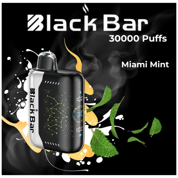Miami Mint Black Bar Universe X offers a clean, icy mint flavor with smooth performance in a sleek and refreshing disposable vape.