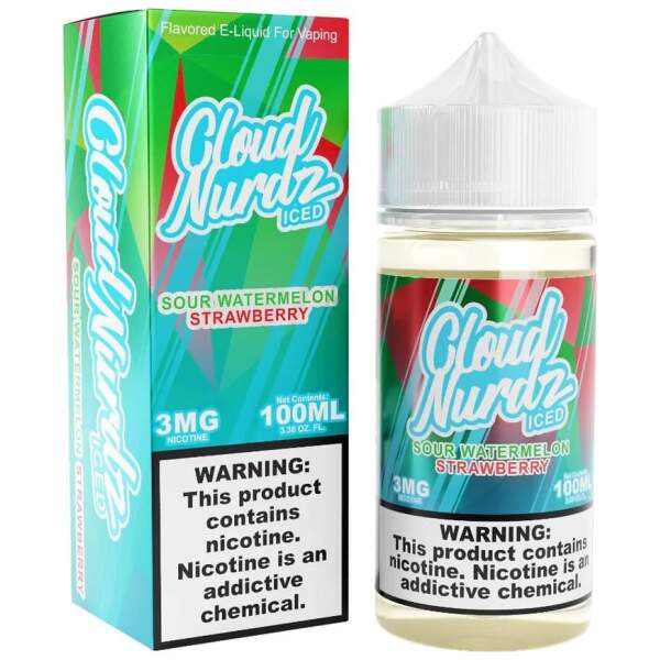 Iced Sour Watermelon Strawberry Cloud Nurdz 100ml
