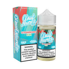 Iced Strawberry Kiwi Cloud Nurdz 100Ml Iced Strawberry Kiwi Cloud Nurdz 100ml e-liquid bottle with strawberry and kiwi candy graphics and icy accents.