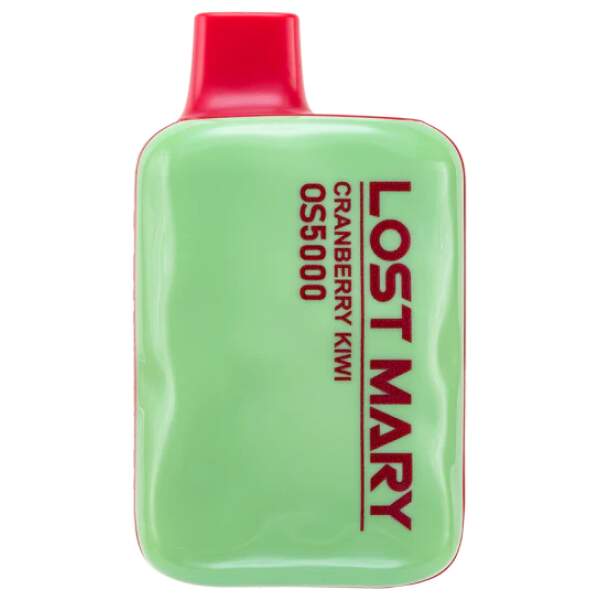 Cranberry Kiwi Lost Mary OS5000 Space disposable vape with cranberry and kiwi themed design.