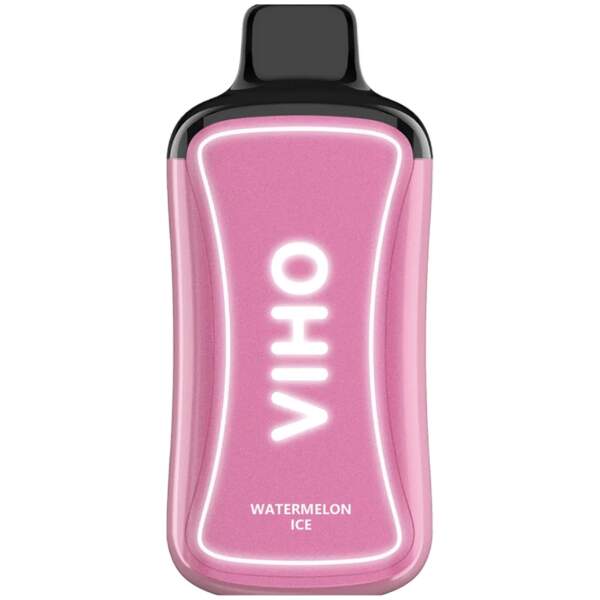 Watermelon Ice VIHO Supercharge ZERO Nicotine disposable vape with watermelon and ice-themed design.