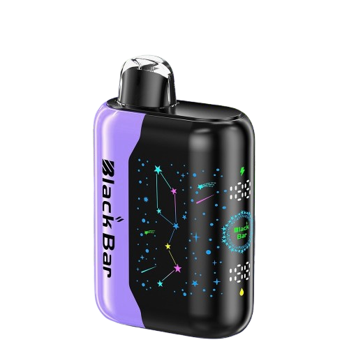 Blackberry B-Pop Black Bar Universe X disposable vape with blackberry candy graphics and dark purple accents.