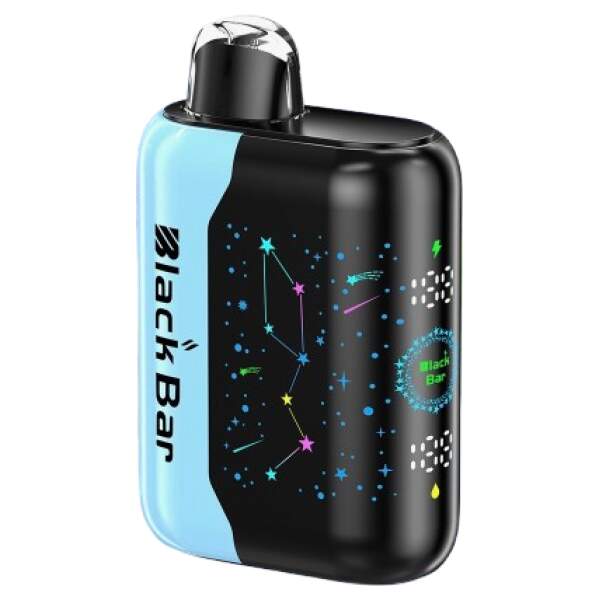 Blue Razz Ice Black Bar Universe X disposable vape with blue raspberry graphics and icy blue accents.