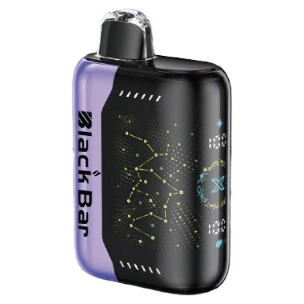 Crazy Cherry Berry Black Bar Universe X disposable vape with cherry and mixed berry fruit graphics on the device.
